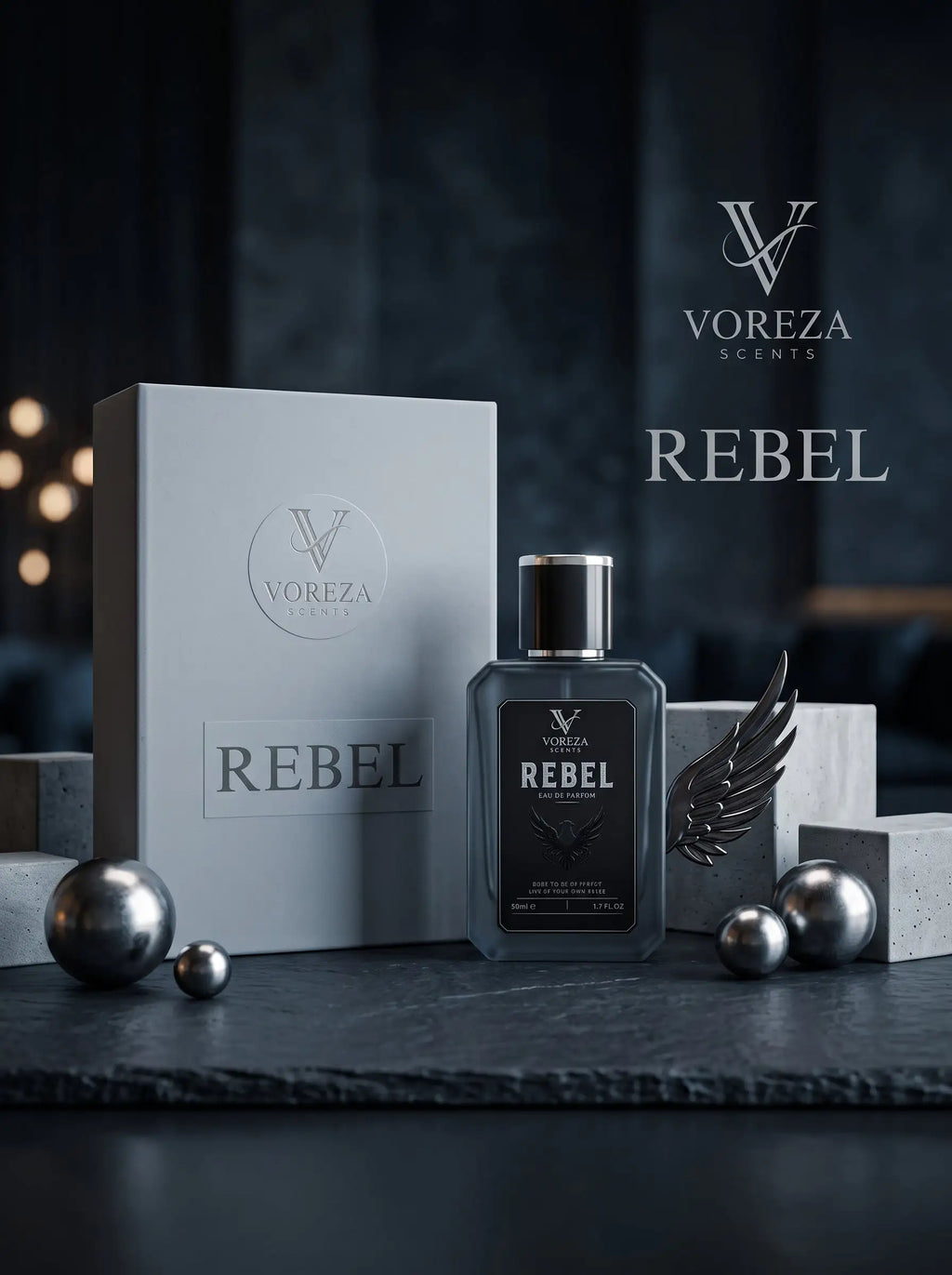 REBEL Eau de Parfum (50ml) | Luxury Men's Perfume | VOREZA SCENTS Voreza Scents